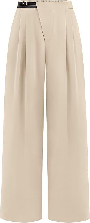 PRETTYGARDEN Women's Wide Leg Pants Dressy High Waisted Business Casual Work Office Suit Palazzo ... | Amazon (US)