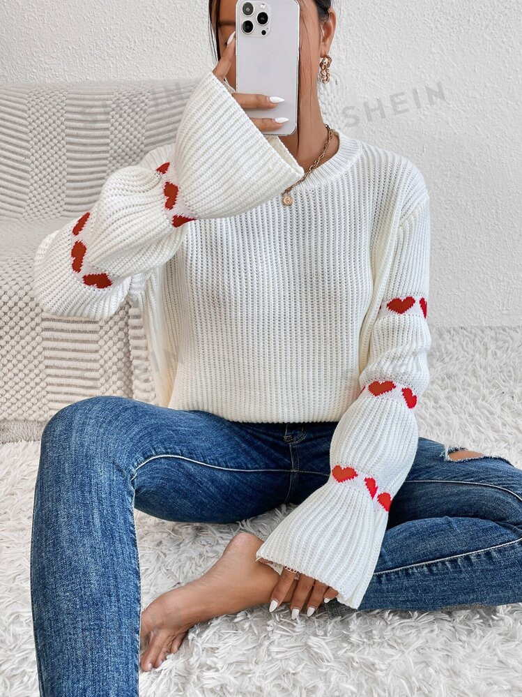 SHEIN Privé Casual Hart Trui | SHEIN
