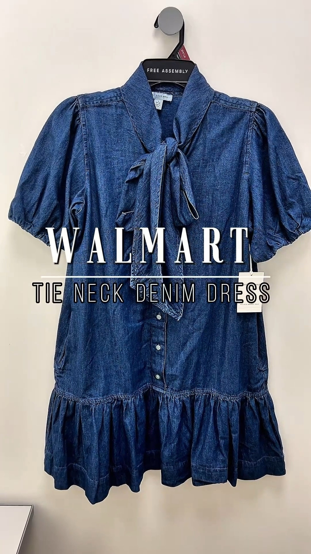 This tie neck denim mini dress from free assembly at Walmart is gorgeous.

#LTKootd #LTKgrwm #LTKOver40