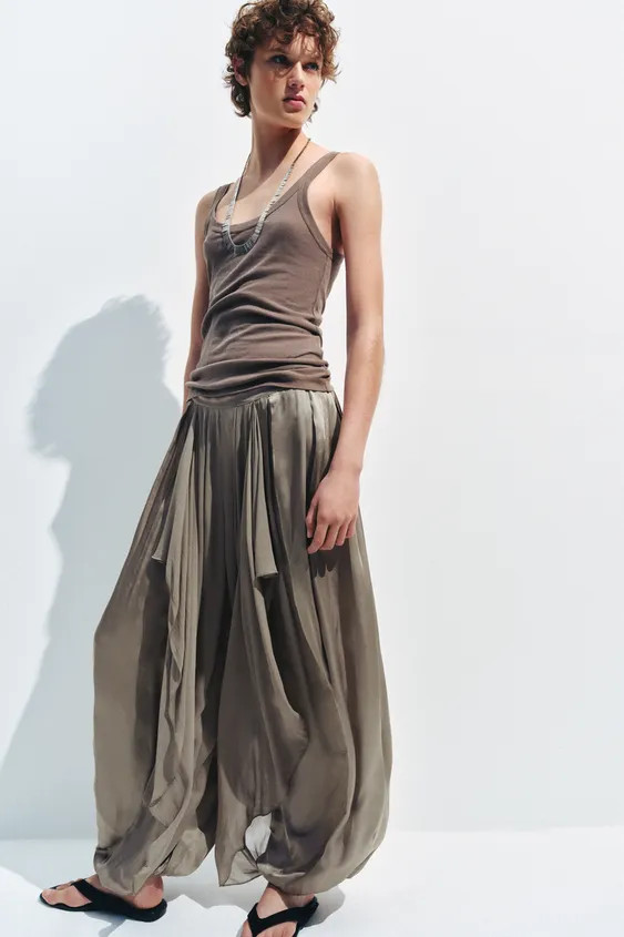 ZW COLLECTION RUFFLED BLOOMER PANTS | Zara US