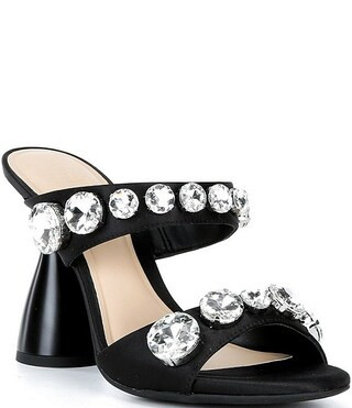 News-Flash Satin Jewel Ornament Dress Slide Sandals | Dillard's