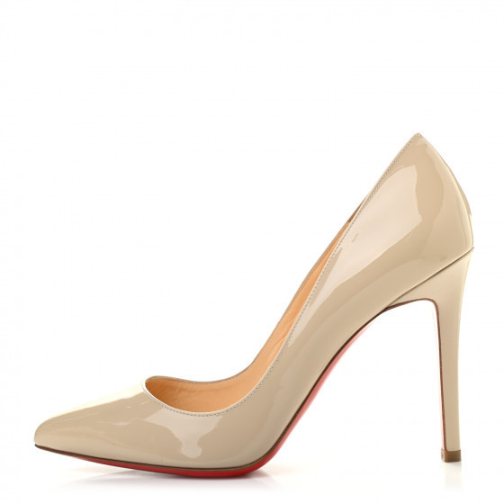 CHRISTIAN LOUBOUTIN Patent Pigalle 85 Pumps 37 Nude | Fashionphile