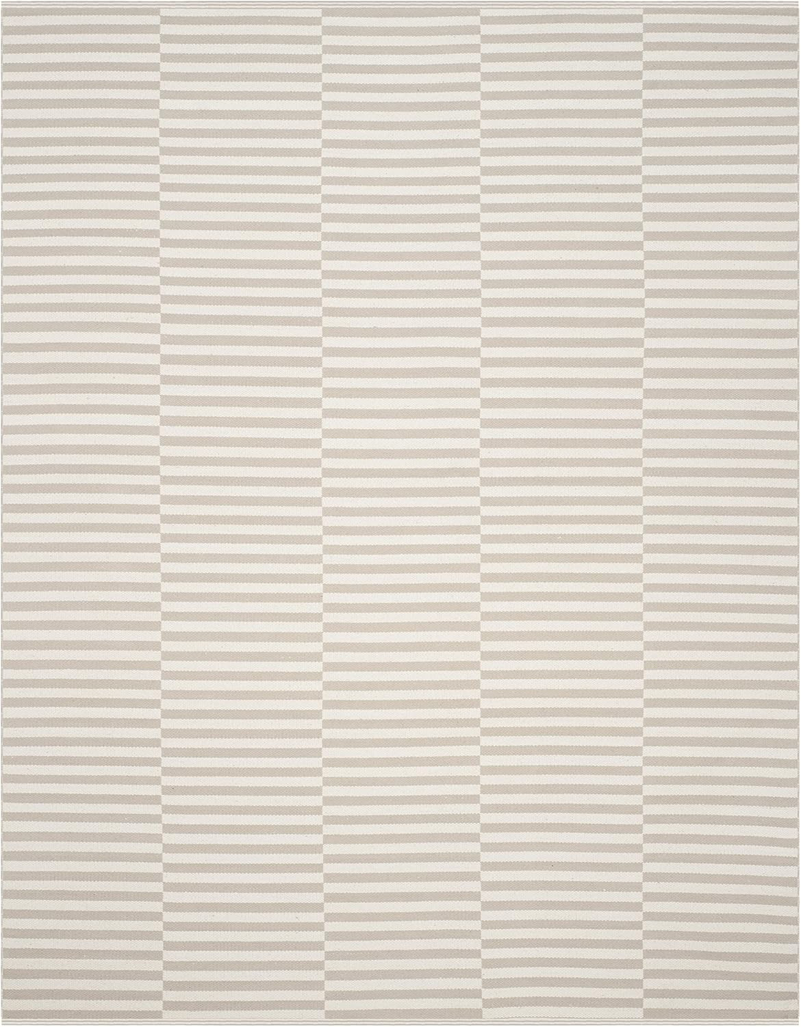 SAFAVIEH Montauk Collection Area Rug - 8' x 10', Ivory & Light Grey, Handmade Stripe Cotton, Idea... | Amazon (US)