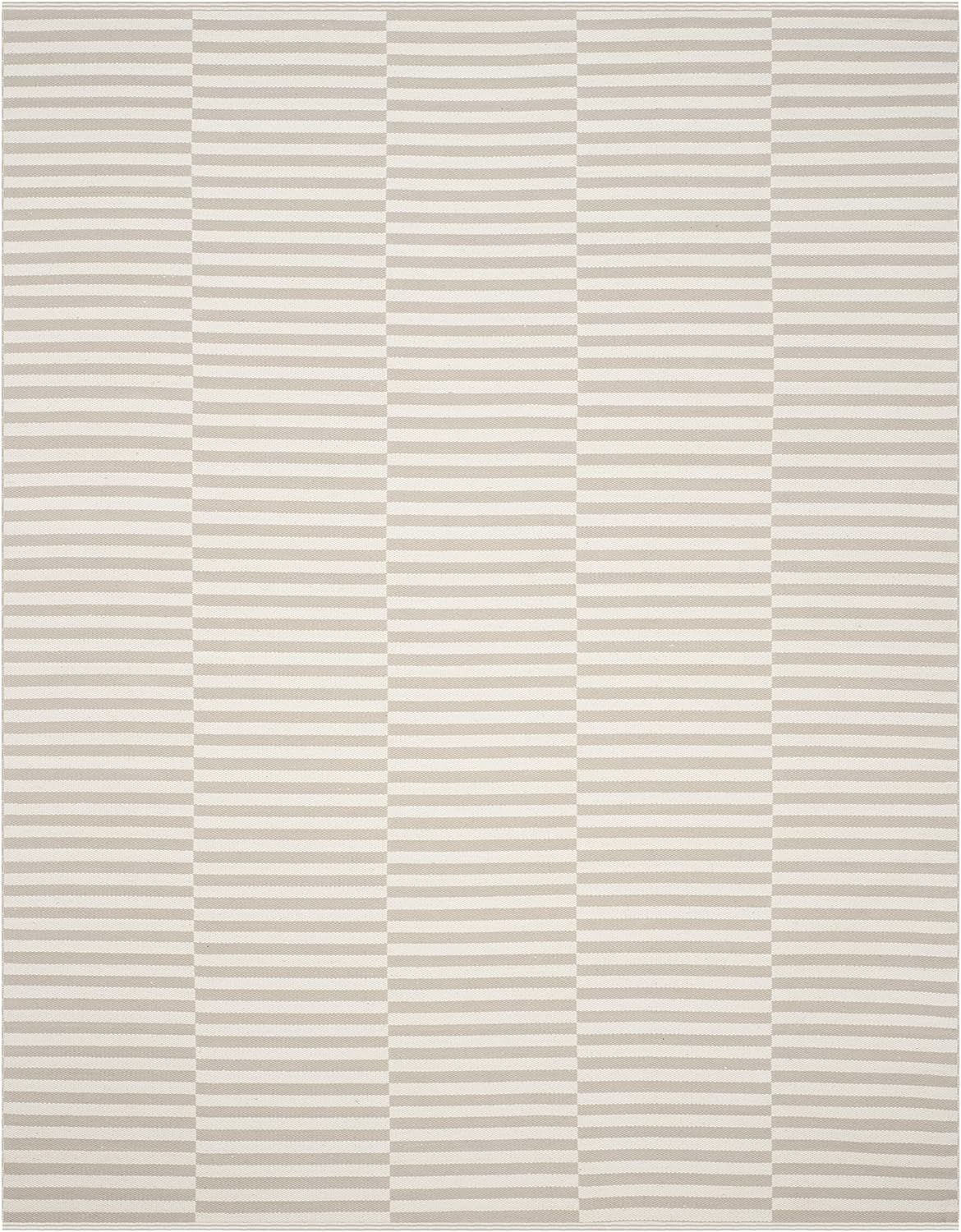 SAFAVIEH Montauk Collection Area Rug - 8' x 10', Ivory & Light Grey, Handmade Stripe Cotton, Idea... | Amazon (US)