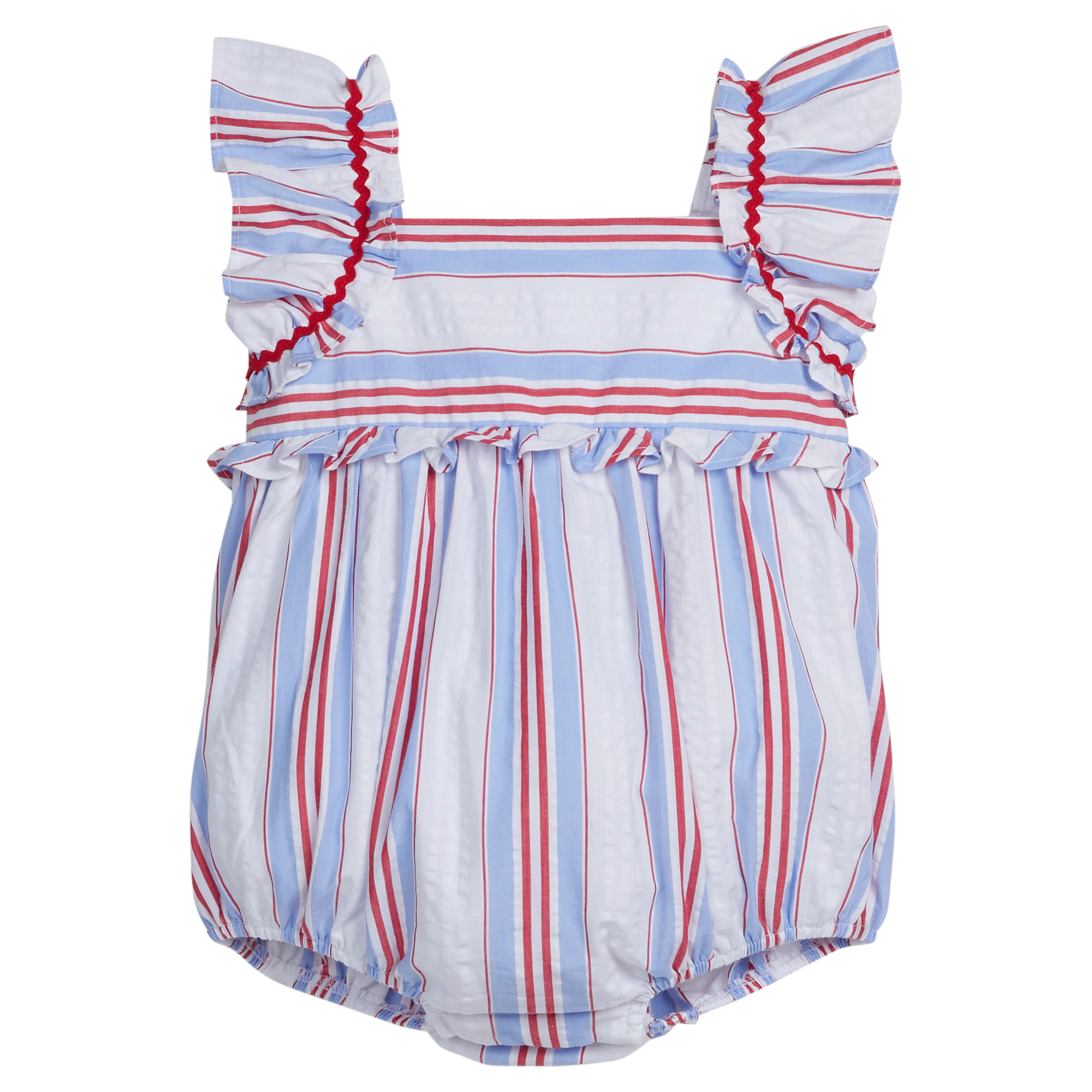 Girls Rollins Bubble Romper in Americana Stripe | Little English | Little English