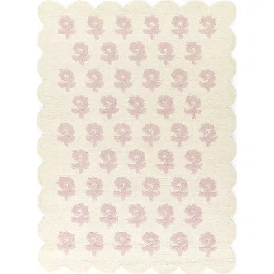 Lola Hand Tufted Wool Floral Pink Area Rug | Wayfair North America