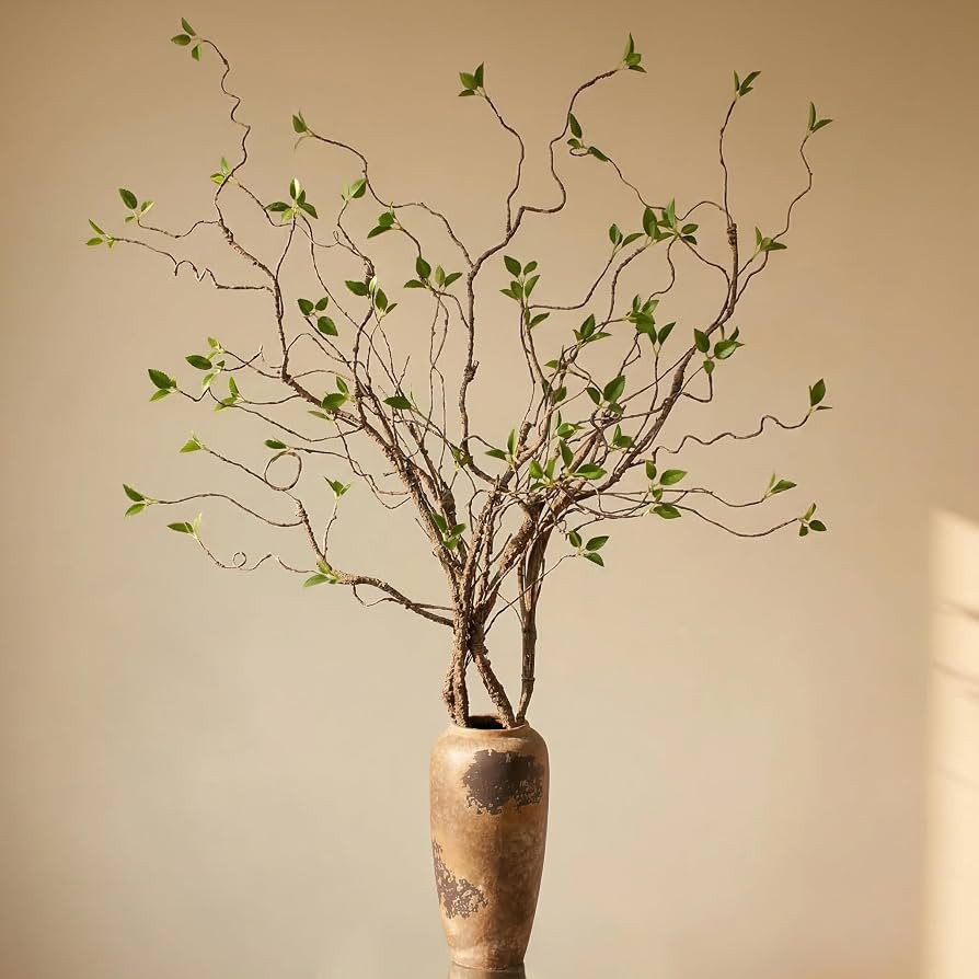 2pcs 57in Artificial Tree Branches Fake Vines with Realistic Leaves Bark Texture Bendable Faux Br... | Amazon (US)