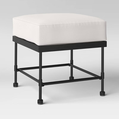 Midway Metal Patio Ottoman - Black - Threshold™ designed with Studio McGee | Target