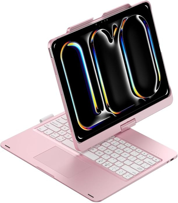 kaidisen 360° Rotatable Keyboard for iPad Pro 13 inch (M5/M4, 2025/2024) 7 Color Backlight Folda... | Amazon (US)