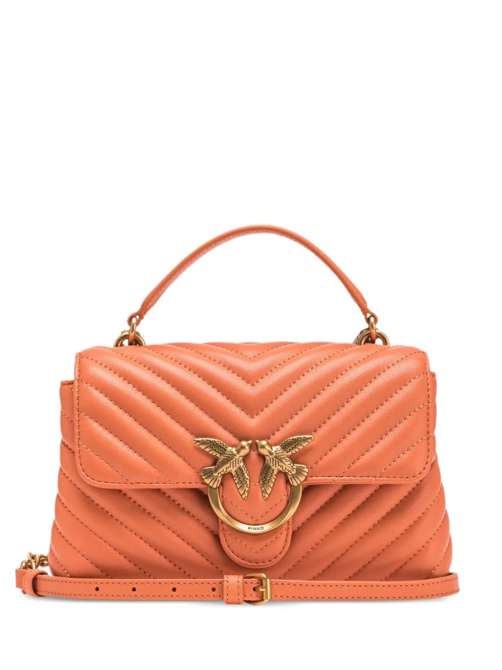 PINKO mini Lady Love leather tote bag - Orange | Farfetch Global