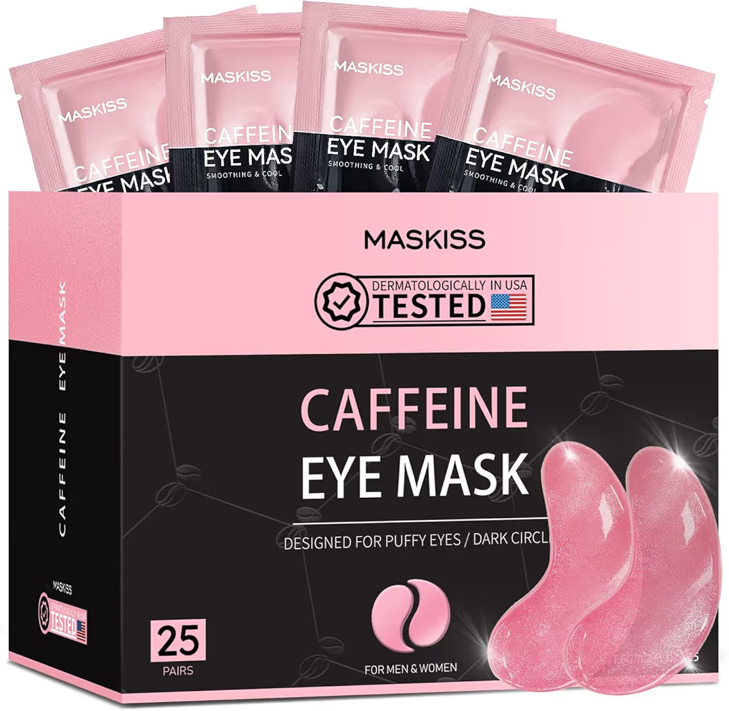 Under Eye Patches (25 Pairs), Caffeine Eye Masks for Dark Circles Puffy Eyes Undereye Bags, Collagen Eye Patches for Wrinkles and Puffiness, Skin Care Gift for Her | Amazon (US)