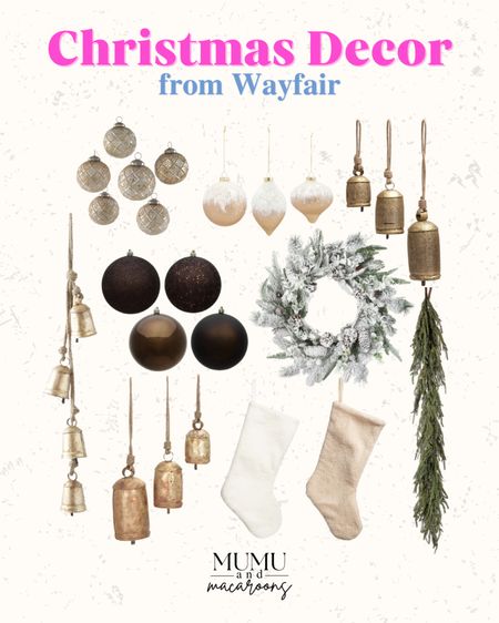 These Christmas decors from Wayfair are making me think of different Christmas home themes. I can do a White Christmas with these silver balls or a gold motif with these bell ornaments.

#HolidayDecor #ChristmasBells #HangingDecor #ChristmasWreaths #ChristmasStockings

#LTKHoliday #LTKhome #LTKSeasonal