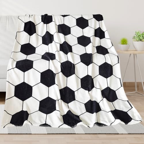 AUIVTY Soccer Blanket Soccer Gifts for Boys 8-12 Soccer Team Coach Gifts Fleece Throw Blanket Kids Men Soccer Lover for Birthday Christmas (50"x60", Soccer) | Amazon (US)