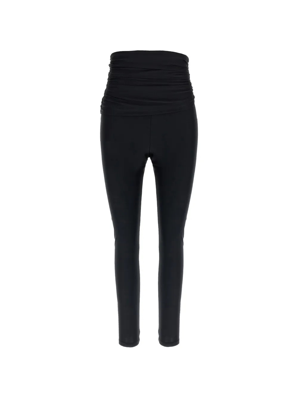 THE ANDAMANE Shiny Draped Leggings | Black | FARFETCH | Farfetch Global