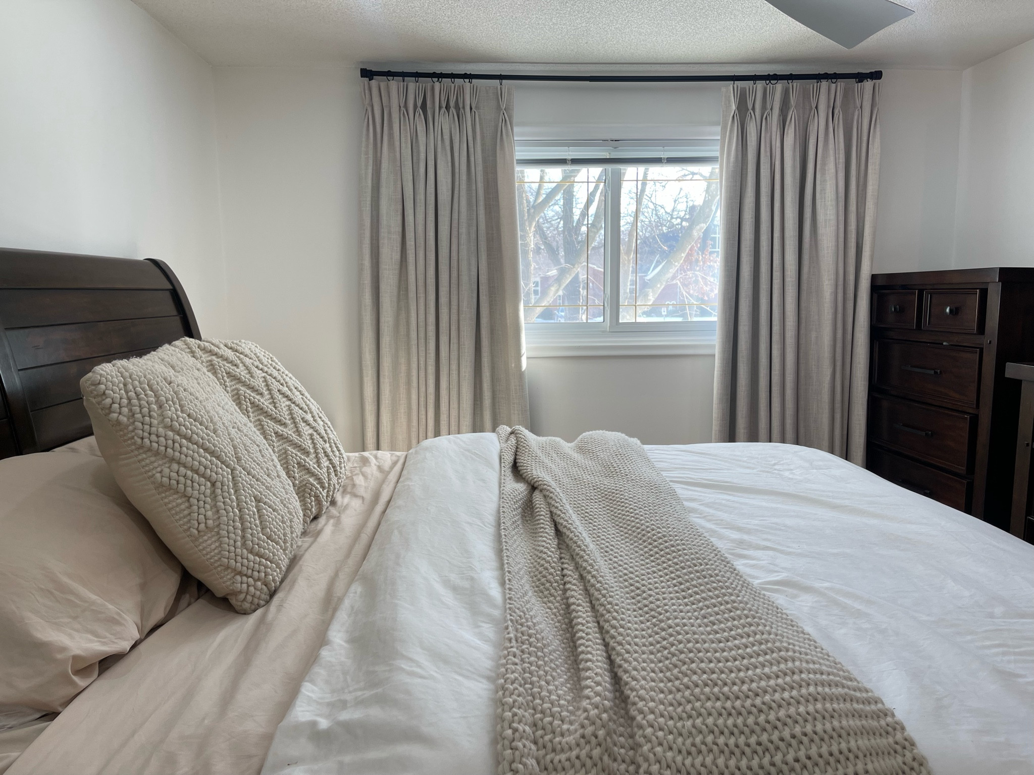 Added these new custom curtains from Curtarra home to our primary bedroom! 

Curtain Details:
-Blanche Cotton Linen Blend custom curtains
-Colour: Pale Khaki
-Style: Triple Pinch Pleat
-Lining: Blackout Lining


Primary bedroom inspiration, small master bedroom Inspo, custom curtains, neutral bedroom, cozy bedroom, minimal bedroom, simple master, primary spring refresh, spring decor

#LTKStyleTip #LTKOver40 #LTKHome