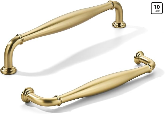 10 Pack 5inch(128mm) Hole Center Champagne Bronze Cabinet Pulls Solid Heavy-Duty Honey Bronze Tra... | Amazon (US)