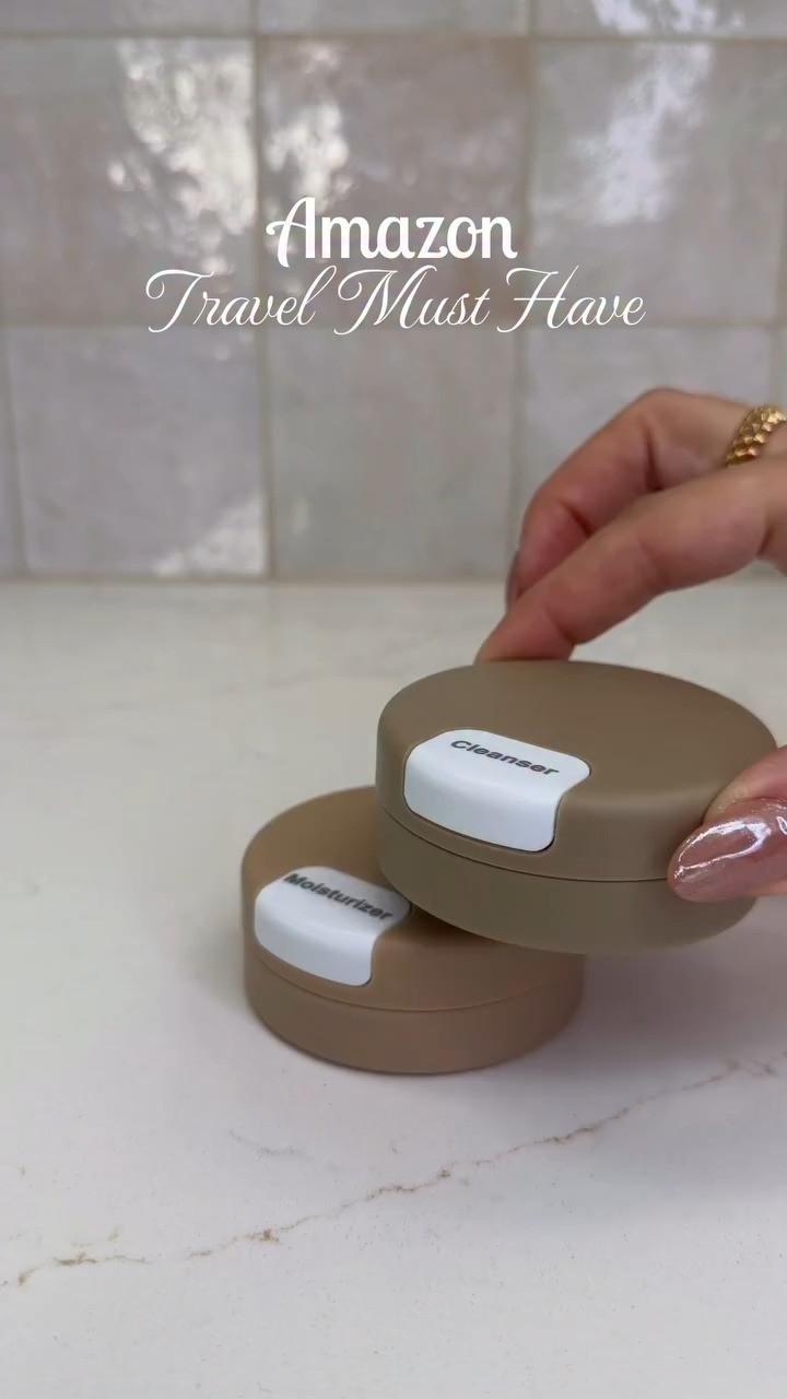 Magnetic Travel Containers! These containers officially one of the best. Magnetic, leak-proof and perfect to keep organized-No more bulky bottles 🙌✈️🩷
#amazonhome #amazontravelessentials #travelessential #packinghack  

 #LTKPetite #LTKPlusSize #LTKBeauty