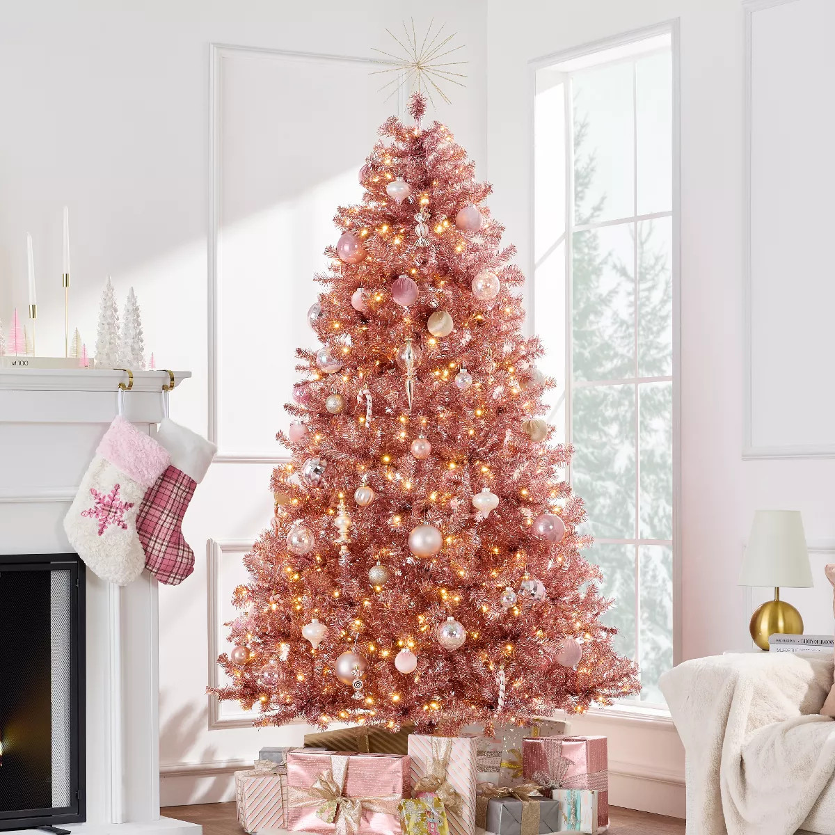 Best Choice Products Artificial Tinsel Christmas Tree Festive Holiday Decoration w/ Stand - Pink | Target