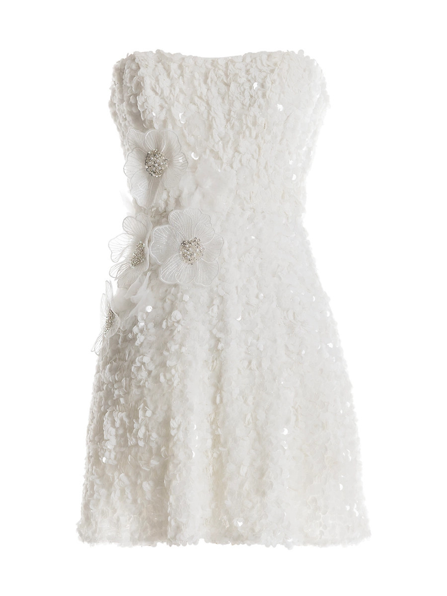 Women's Sasha Embellished Strapless Fit & Flare Minidress - White - Size Small | Saks Fifth Avenue