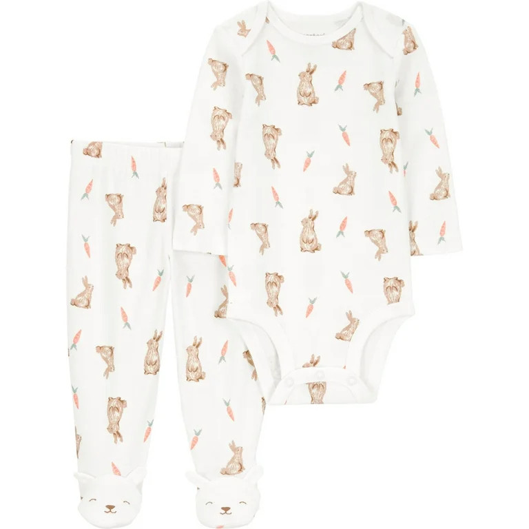 Carter's Child of Mine Baby Unisex Easter Footed Outfit Set, 2-Piece, Sizes Preemie-6/9 Months | Walmart (US)