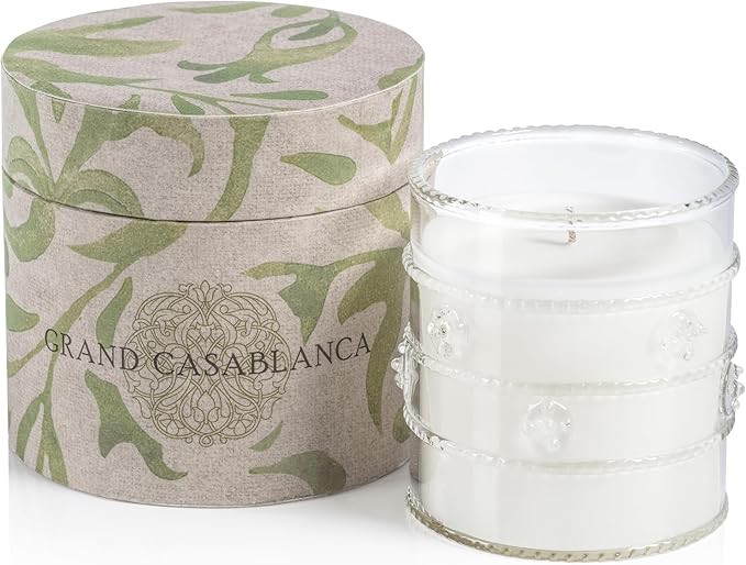 Zodax Grand Casablanca Glass Jar Scented Candle for Home Decor - Single-Wick Candle Ideal for Kit... | Amazon (US)