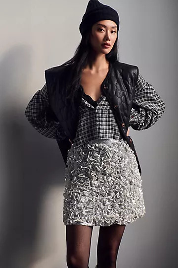 Mare Mare 3-D Sequin Mini Skirt | Anthropologie (US)