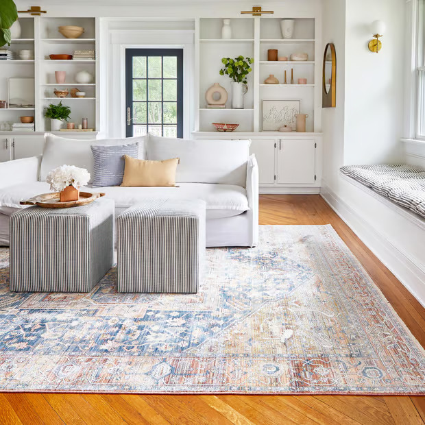 Rust Fringed Medallion 8' x 10' Area Rug | Rugs USA