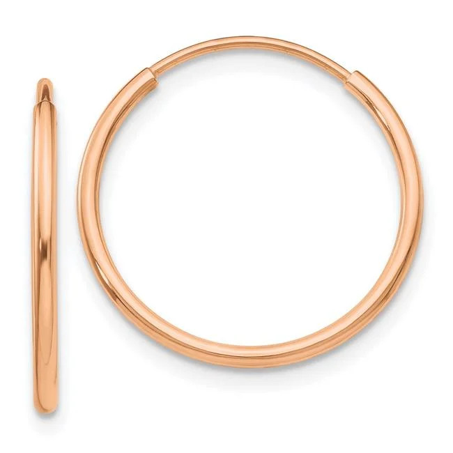 Primal Gold 10 Karat Rose Gold Polished Endless Tube Hoop Earrings - Walmart.com | Walmart (US)