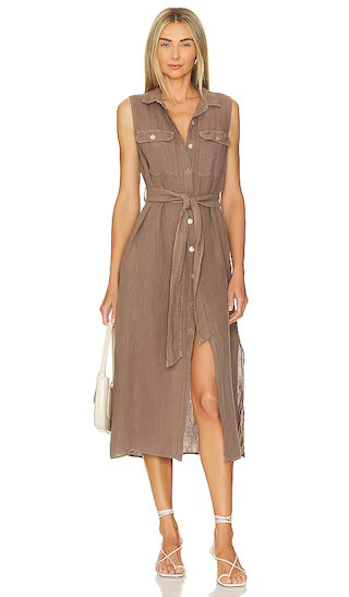 Sleeveless Utility Duster Dress in Coastal Fog | Brown Shirt Dress | Shirtdress | Summer Outfits | Revolve Clothing (Global)