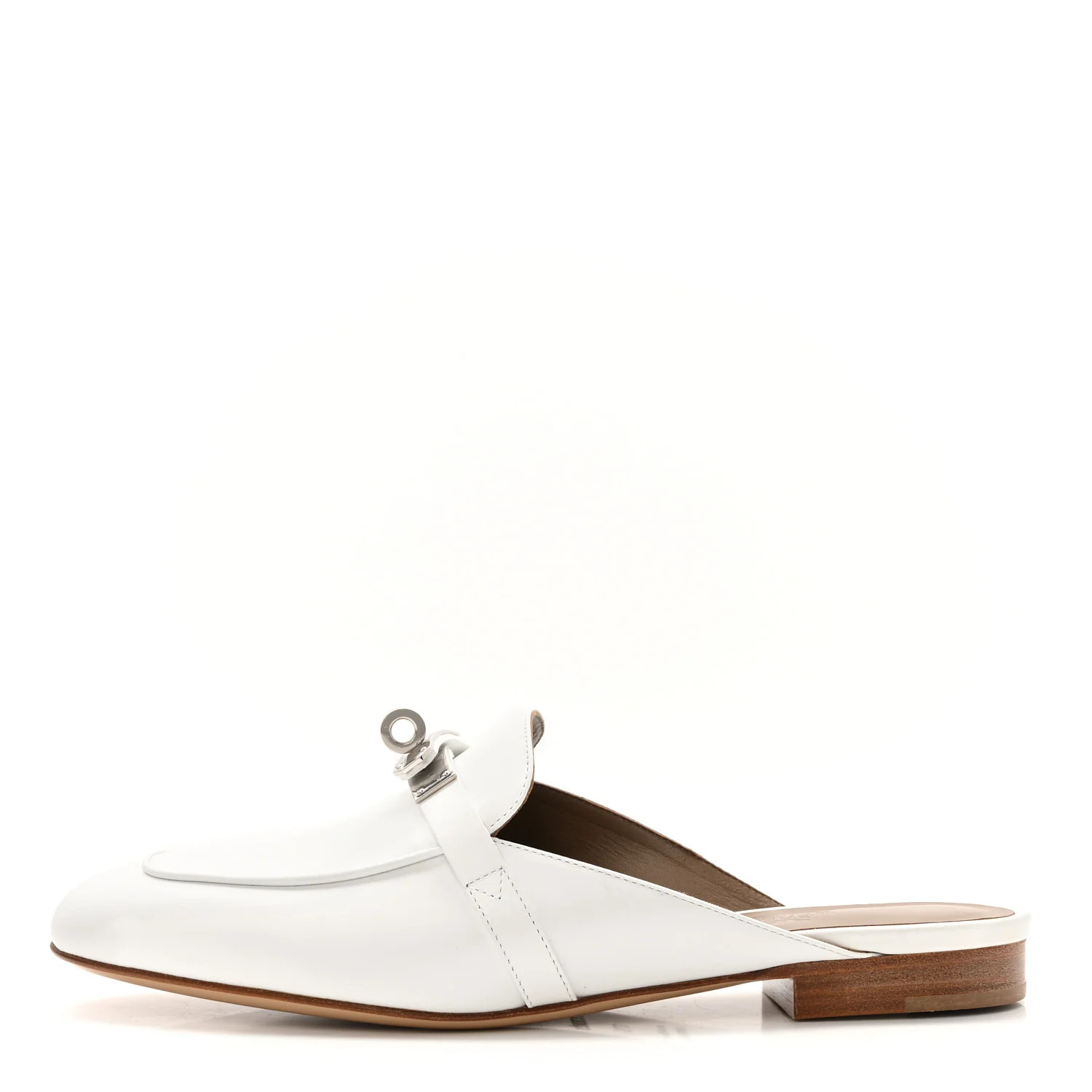 Hermes Calfskin Oz Mules 37.5 White 1793001 | FASHIONPHILE (US)