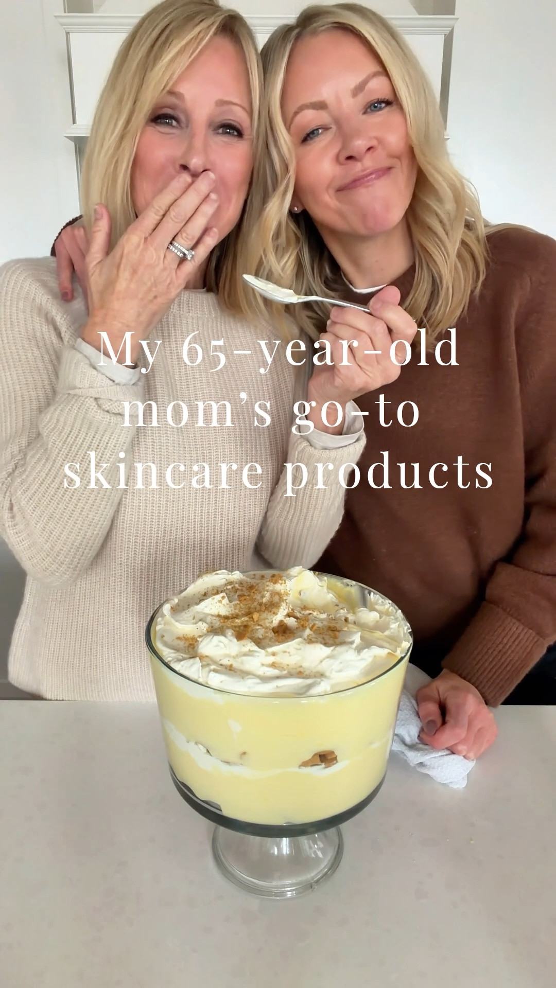 She’s spilling the tea!

Any time my mom is on camera with me, the #1 question I get asked: what’s her skincare routine?

Well, my friends - mom put it all down on paper for us and here’s everything you need to know:

First and foremost, she says hydration is key!

Second, she’s got a handful of products she swears by (and gave us a couple options in some cases).

Daytime cleanser: Image Vital C Hydrating Facial Cleanser

Daytime moisture: Oak Essentials Ritual Oil or Fluent Skin Calm Replenish Facial Oil + Kiehl’s Ultra Facial Cream OR Augustinus Bader Elixir, Oil, and Cream (all three of those would be instead of the other two oil options and Kiehl’s)

Nighttime cleanser: Eminence Stone Crop Cleansing Oil or Oak Essentials Cleansing Balm 

Nighttime exfoliant: Eminence Monoi Age Corrective Exfoliating Cleanser or Eminence Strawberry Rhubarb Dermafoliant

Nighttime moisture: one of the oils above or if you need healing elements, Eminence Facial Recovery Oil and then a face cream 

She also gets a professional glycolic peel every 28 days
