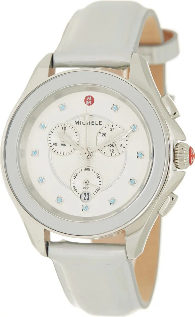 MICHELE Michelle Women's Cape Topaz Dial Leather Strap Watch, 40mm | Nordstromrack | Nordstrom Rack