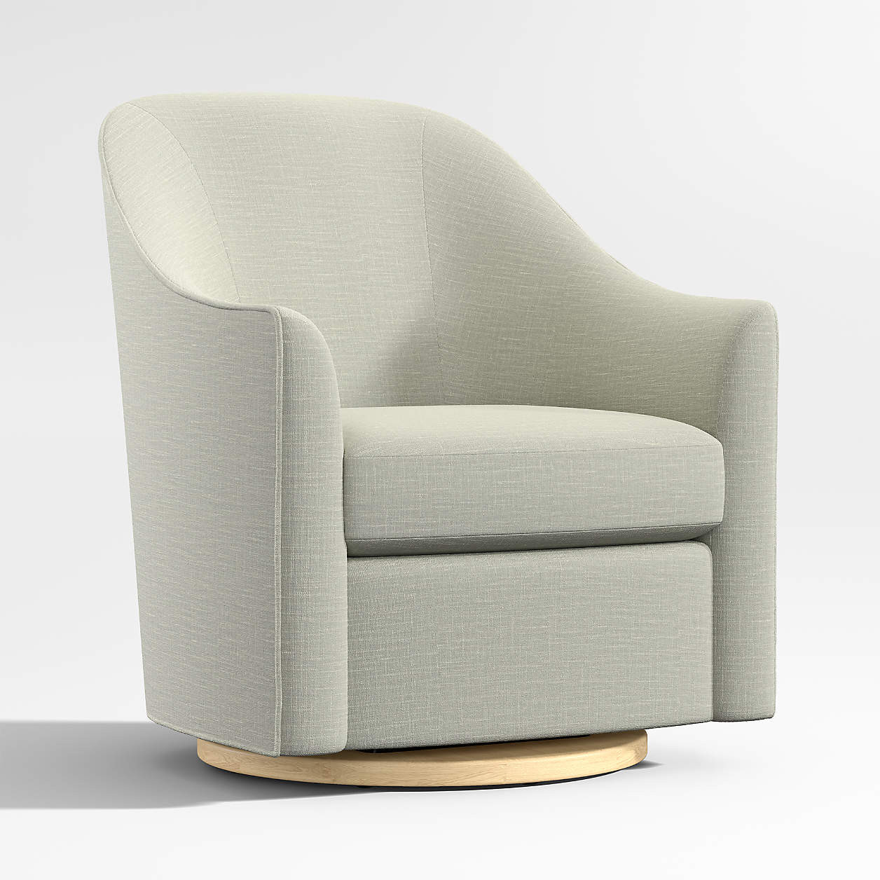 Lyric Sage Green Curved Nursery Swivel Glider Chair | Crate & Barrel