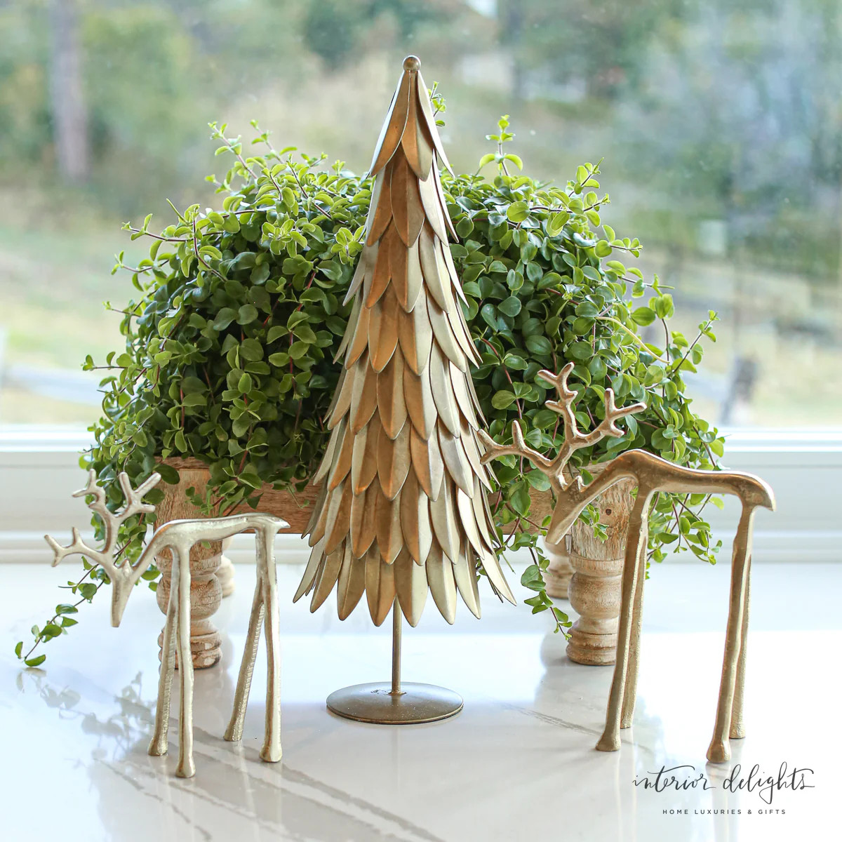 Metal Tree-Antique Brass Finish | Interior Delights