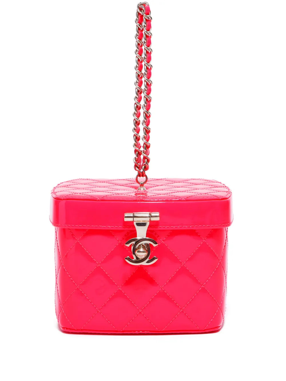 CHANEL Pre-Owned 2015-2016 enamel mini vanity bag - Pink | Farfetch Global
