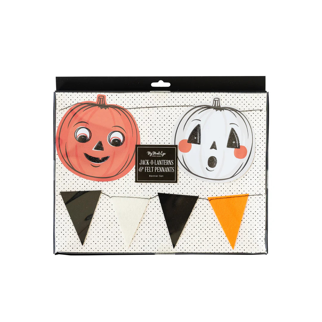 Vintage Halloween Pumpkins and Felt Pennant Banner Set | My Mind's Eye