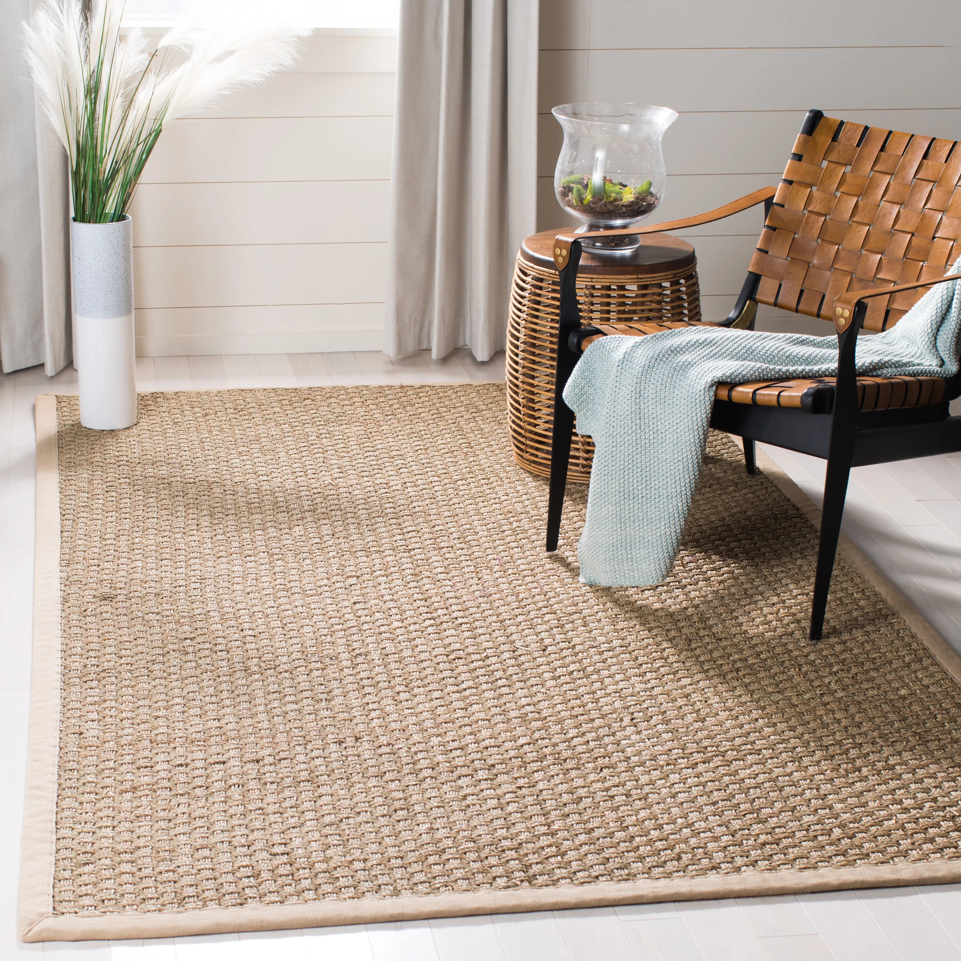 SAFAVIEH Natural Fiber Arbor Border Area Rug, Natural/Beige, 2' x 3' | Walmart (US)