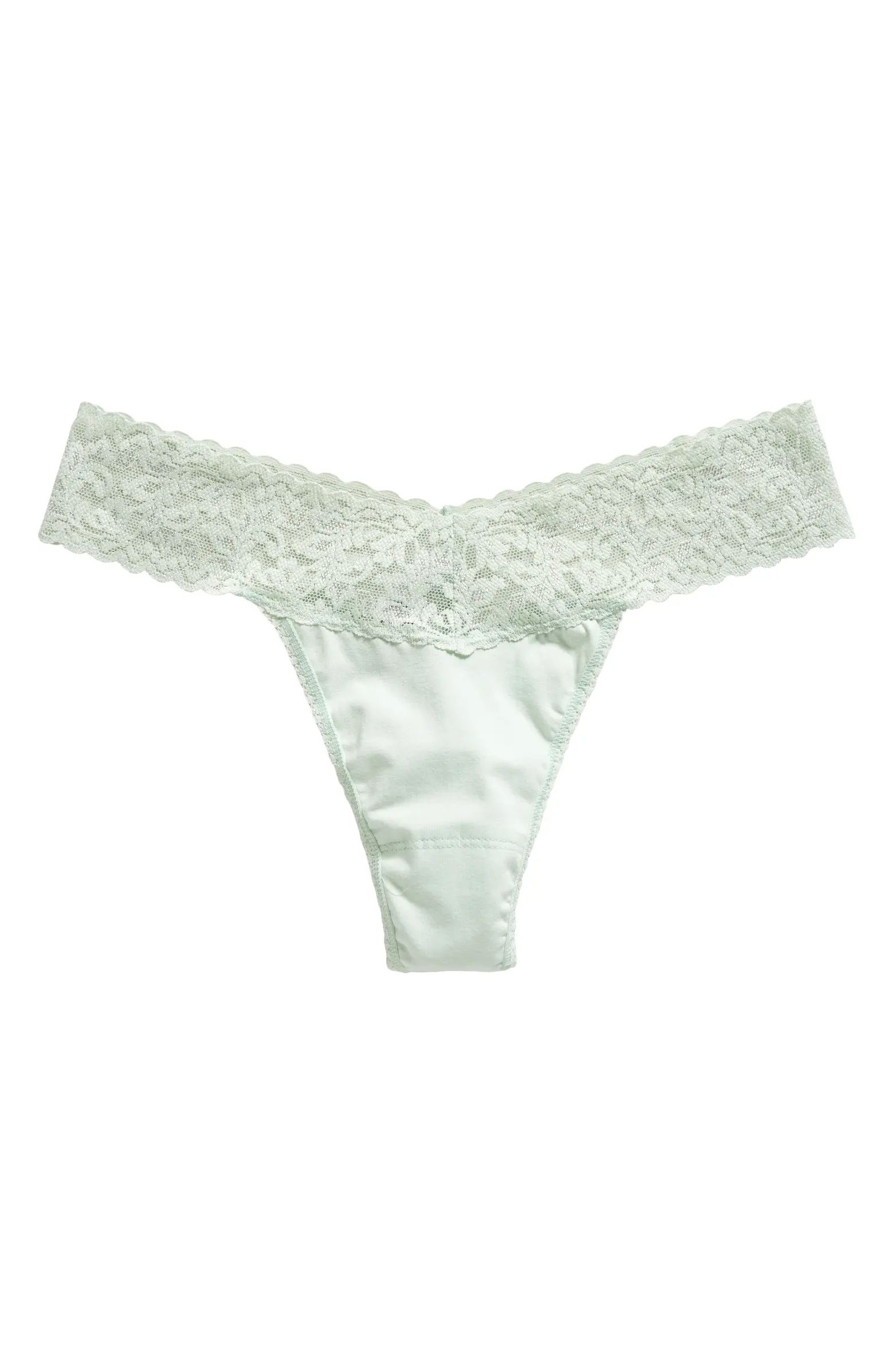 Cotton & Stretch Lace Original Rise Thong | Nordstrom