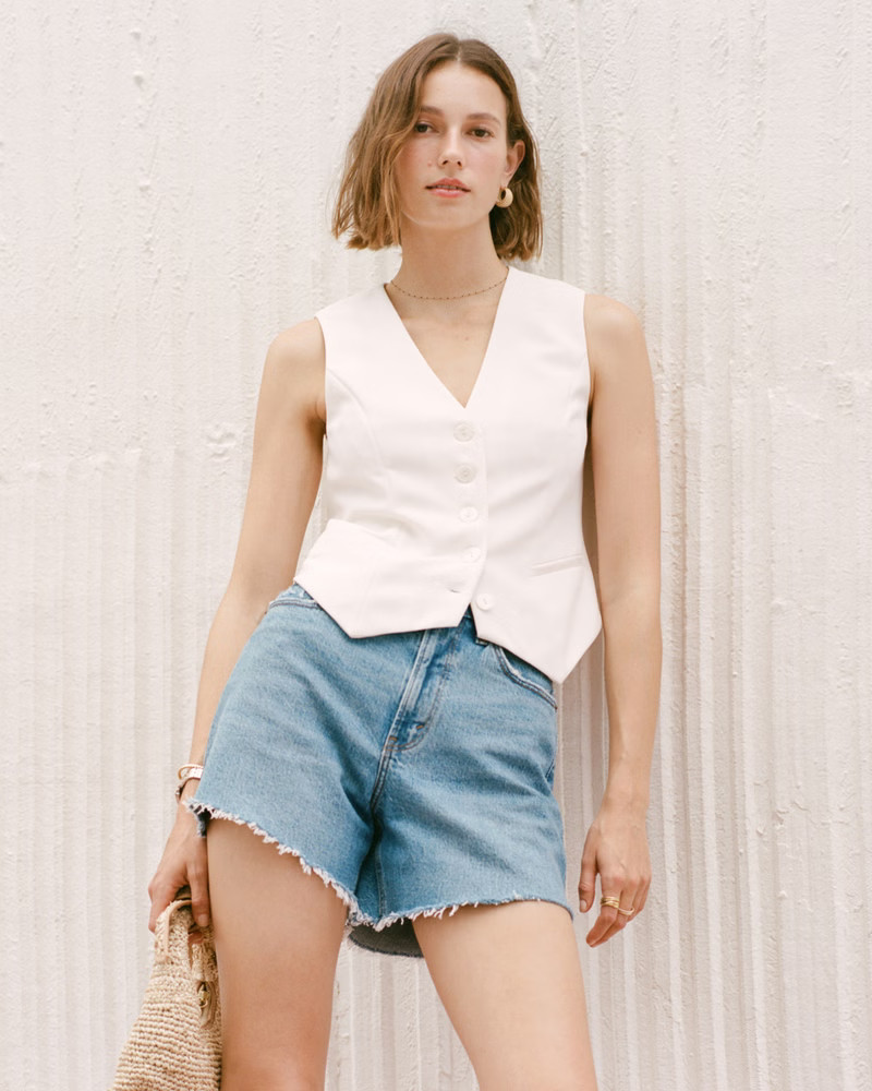 The A&F Mara Tailored Vest V-Neck Set Top | Abercrombie & Fitch (US)