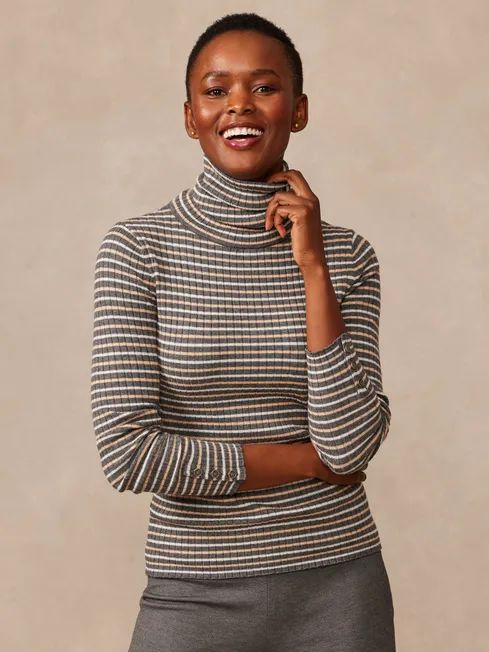 Arlette Turtleneck in Stripe | J.McLaughlin