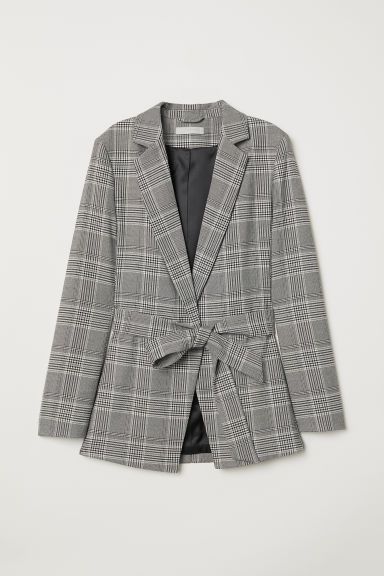 H & M - Jacket with Tie Belt - Gray | H&M (US + CA)