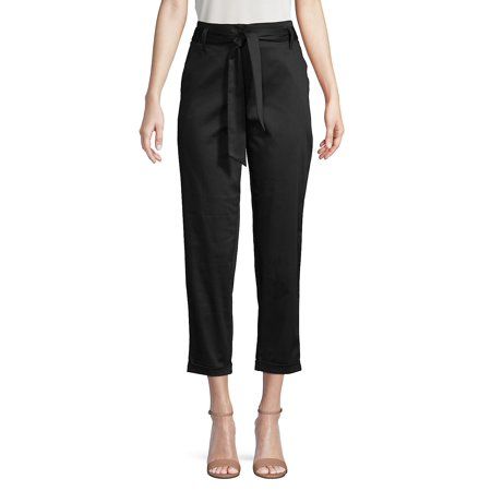 Cropped Tie Waist Pants | Walmart (US)