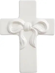 Mud Pie Medium Ceramic Bow Cross | Amazon (US)