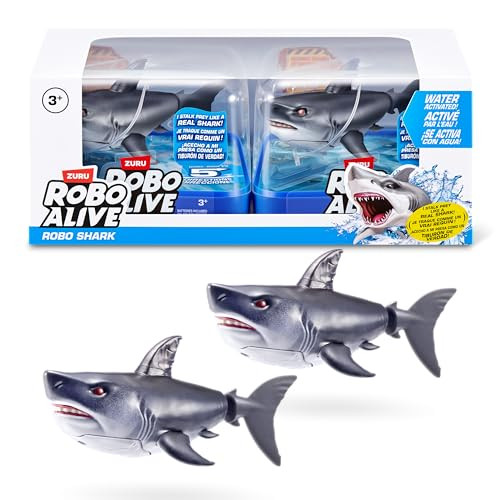 Robo Alive Water Activated Shark 2 Pack (Grey) by ZURU – Realistic Swimming Robotic Bath Toy for Kids, Tweens & Teens, Water-Activated Pet Shark for Play & Pranks, 3+ | Amazon (US)