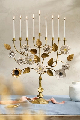 Floral Menorah, Tall | Anthropologie (US)