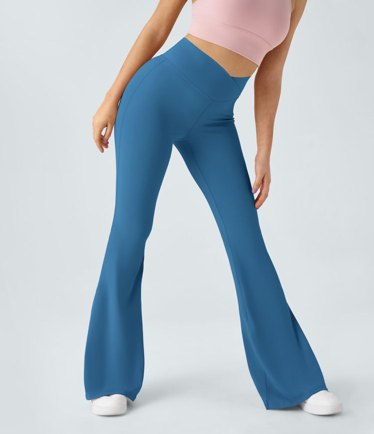 Women’s Crossover High Waisted Back Pocket Super Flare Leggings - Halara | HALARA