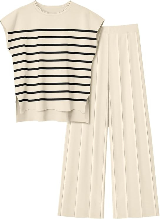 LILLUSORY 2 Piece Outfits for Women Lounge Matching Set Two Pcs Knit Tracksuit Sweatsuits Top & P... | Amazon (US)