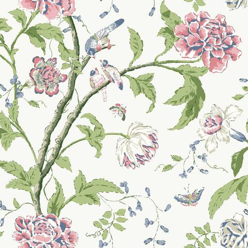 York Teahouse Floral White & Blush Wallpaper | DecoratorsBest | DecoratorsBest