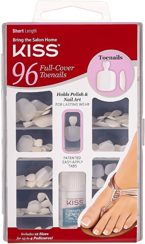 KISS Full Cover Toenails Kit, 96 Nails | Amazon (US)