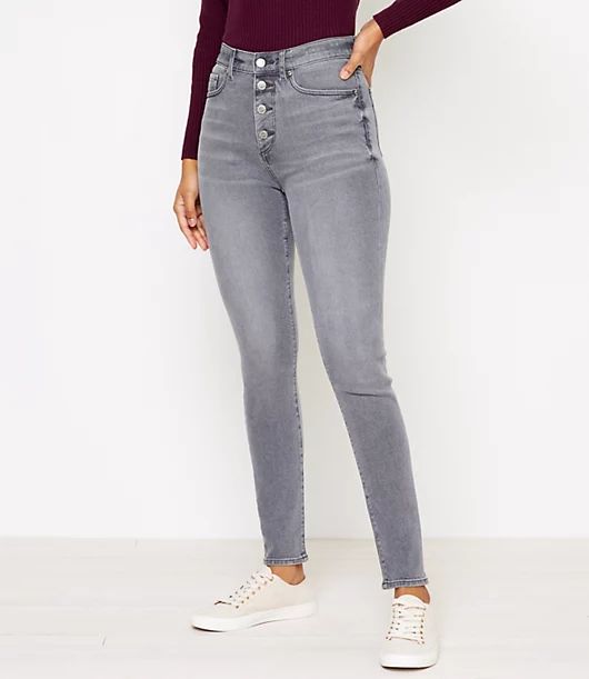 Loft High Rise Skinny Jeans in Silver Grey Wash | LOFT